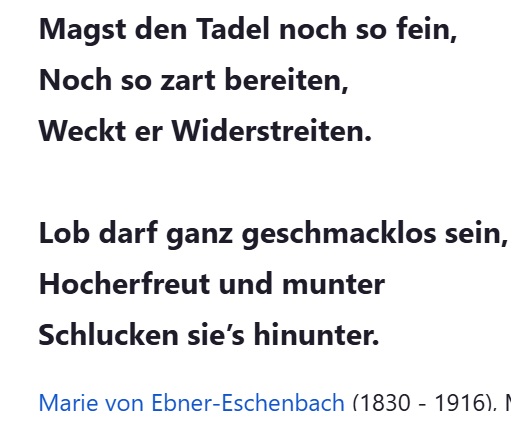 Lob und Tadel