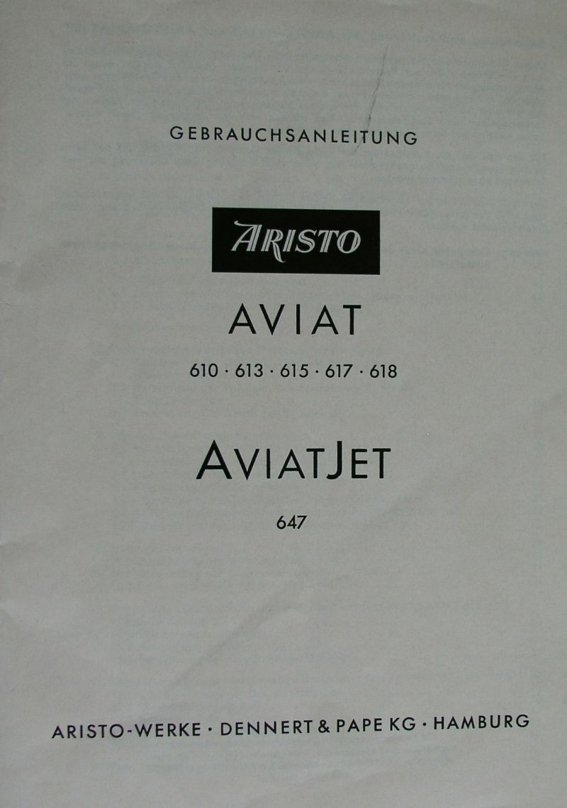 ARISTO AVIAT 617 Luftnavigations-Rechner Gebrauchsanleitung
